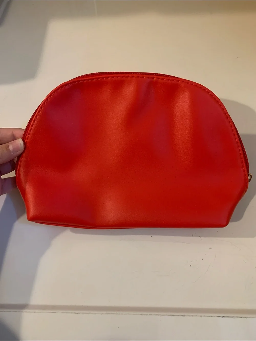 NWOT Salvatore Ferragamo Parfums Red Cosmetic Case with Gold Logo Plaque